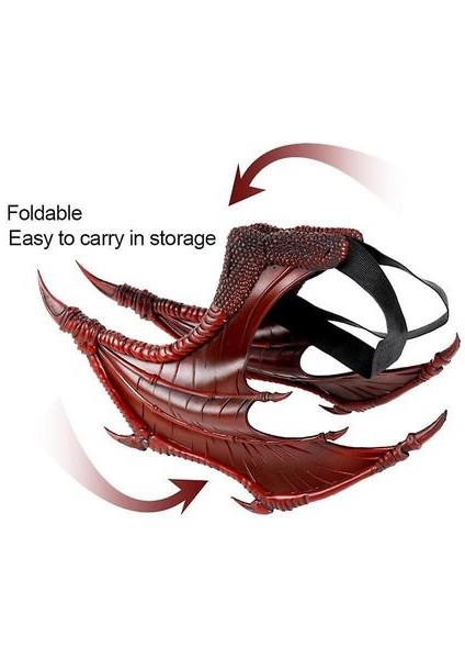 Homemiyn Parti Cosplay Maskesi Yetişkinler Için Çocuk Masquerade Kostümleri Korkunç Ejderha Maskesi Kanatları Kuyruk Cadılar Bayramı Kostüm Seti (Wings Kuyruk Maskesi) (Kırmızı) fırsatları