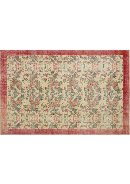 Klasik Modern Vintage Eskitme El Dokuma Halı 1,73 x 2,68 cm 9101