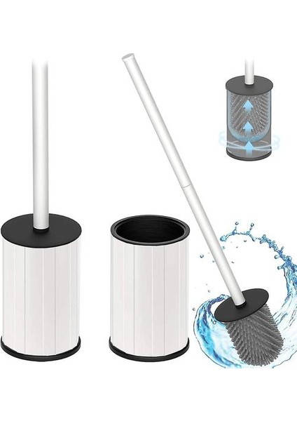 Tuvalet Fırçaları Tutucular Silikon Tuvalet Fırçası Tutucu 2 Paket Banyo Tuvalet Fırçası Silikon Tuvalet Temizleyici Fırça Seti