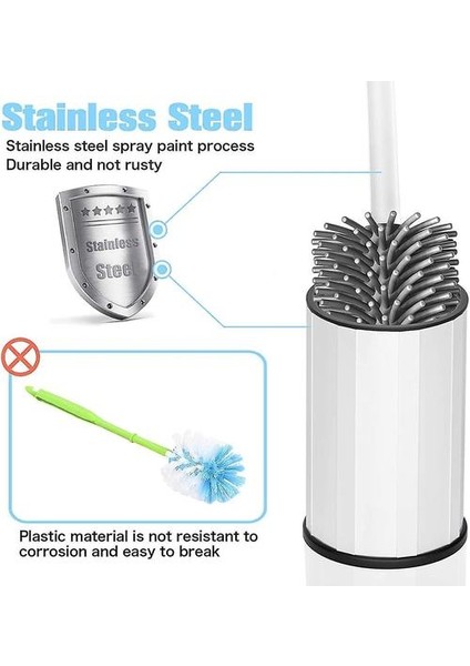Tuvalet Fırçaları Tutucular Silikon Tuvalet Fırçası Tutucu 2 Paket Banyo Tuvalet Fırçası Silikon Tuvalet Temizleyici Fırça Seti