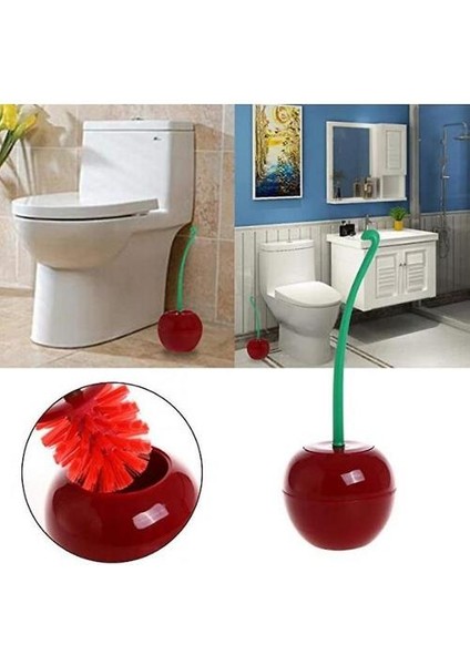 Tutucu Kase ve ile Tuvalet Fırçası Uzun Saplı, Ev Banyo Temizleme Aracı (Kırmızı)
