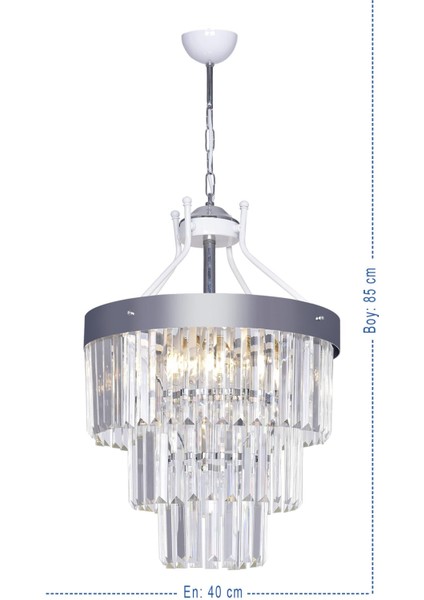 Işıl 40 Lık Krom Modern Taşlı