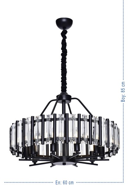 Eren 60 Lık Siyah Modern Taşlı