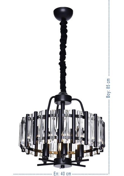 Eren 40 Lık Siyah Modern Taşlı