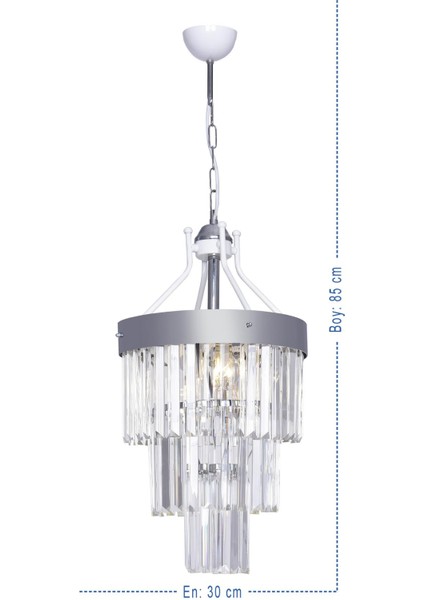 Işıl 30 Krom Modern Taşlı