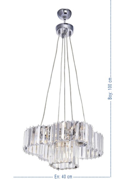 Zambak Krom Modern Taşlı