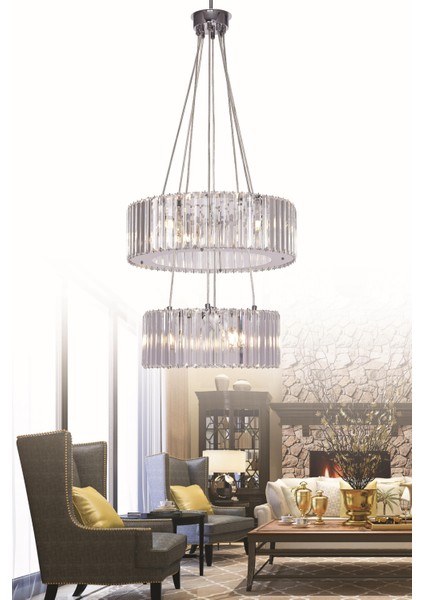 Nilay 2 Katlı Krom Modern Taşlı