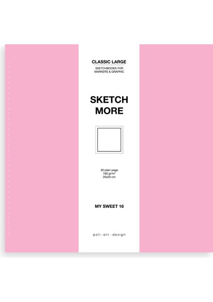 Kare 20 x 20 cm Eskiz Defteri Marker ve Grafik Için Classic Big Sketchbook