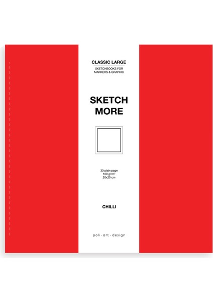 Kare 20 x 20 cm Eskiz Defteri Marker ve Grafik Için Classic Big Sketchbook