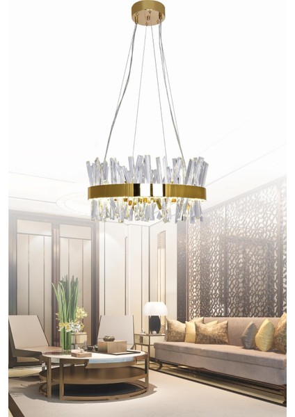 Ateş 60 Lık Gold Modern Taşlı Rgb LED modelleri