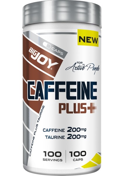 Caffeine Plus 100 Kapsül 100 Servis Kafein, Taurin