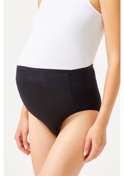 Siyah Pamuklu Yüksek Bel Hamile Bikini Külot modelleri