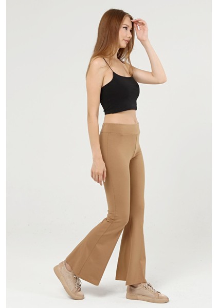 Kadın Camel Ispanyol Paça Tayt Pantolon fiyatları