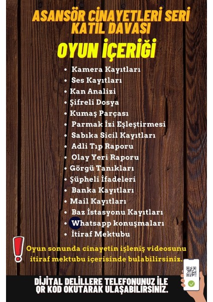 4'lü Paket Cinayet Çözme / Dedektif Oyunu / Katil Kim / Otopark-Havuz-Market-Asansör Davaları