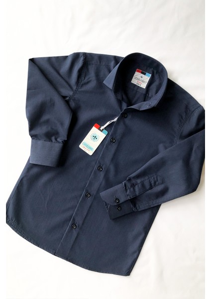 Düz Uzun Kol Okul Çocuk Gömleği