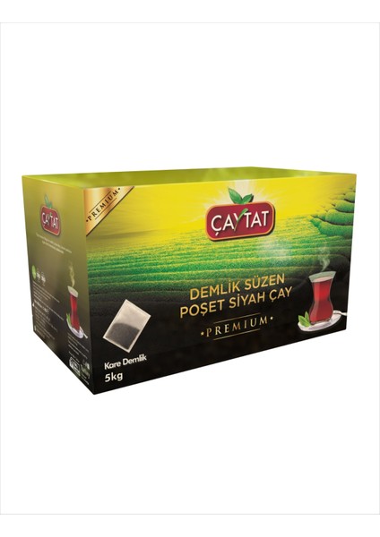 Premium Kare Demlik Süzen Bergamot Aromalı Poşet Çay 5 kg