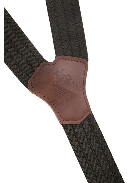 Deri Bağlantılı Düğme Delikli Jakarlı Yeşil Pantolon Askısı PAN109 modelleri