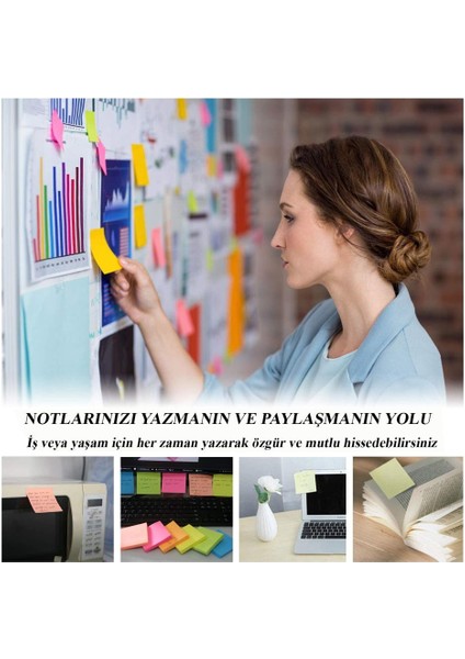 Yapışkanlı Postit 5 Renk 75X75 mm 1 Paket fiyatları
