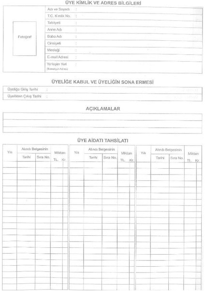 Üye Kayıt Defteri Numaralı 22X32 40 Yaprak