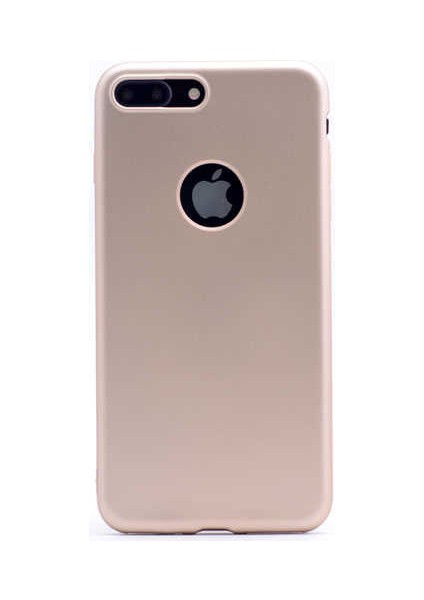 Apple iPhone 8 Plus Kılıf Silikon Yumuşak Dokulu Premium- Gold