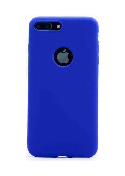 Apple iPhone 8 Plus Kılıf Silikon Yumuşak Dokulu Premium- Saks Mavi