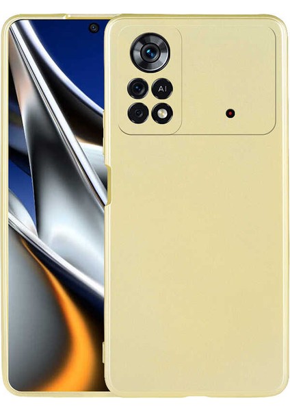 Xiaomi Poco M4 Pro 4g Kılıf Silikon Yumuşak Dokulu Premium- Gold