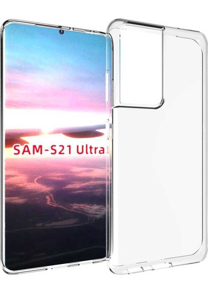 Galaxy S21 Ultra Kılıf Şeffaf Silikon Lüx
