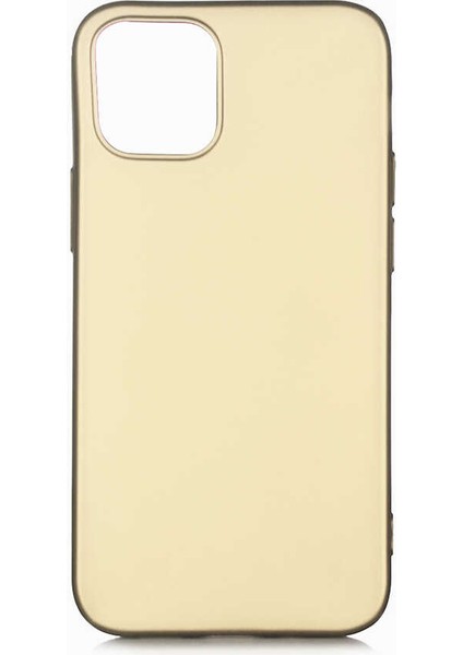 Apple iPhone 12 Kılıf Silikon Yumuşak Dokulu Premium- Gold