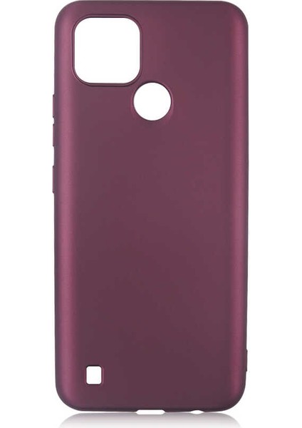 Realme C21 Kılıf Silikon Yumuşak Dokulu Premium- Mürdüm