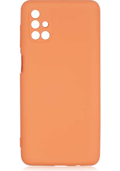 Galaxy M51 Kılıf Lansman Içi Kadife Silikon- Turuncu