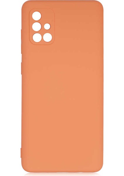 Galaxy A71 Kılıf Lansman Içi Kadife Silikon- Turuncu