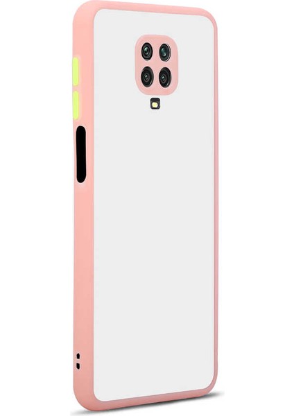 Xiaomi Redmi Note 9s Kılıf Mat Buzlu Kamera Korumalı Silikon - Pembe