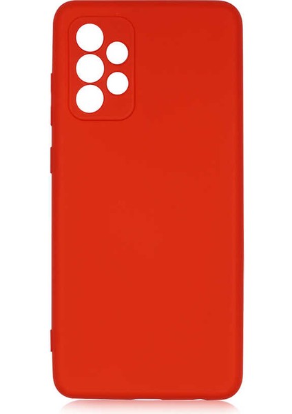 Galaxy A72 Kılıf Lansman Içi Kadife Silikon- Pembe Koyu