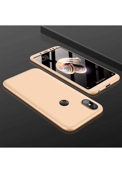 Xiaomi Redmi Note 6 Pro Kılıf Kamera Korumalı Silikon- Gold