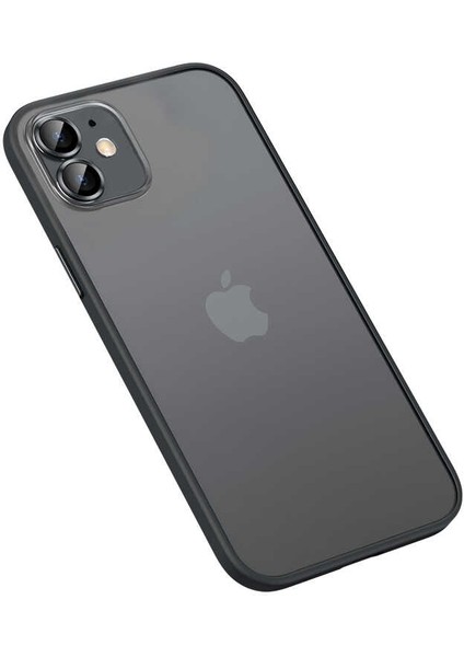 Apple iPhone 12 Kılıf Kamera Mercek Korumalı Retro Kapak - Siyah