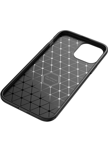 Case 4U Apple iPhone 14 Pro Kılıf Rugged Armor Karbon Desenli Lüx Negro Silikon Arka Kapak Siyah