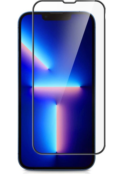 iPhone 14 Max Tam Kaplayan Tamperli Cam Ekran Koruyucu Curved Kırılmaz Kenar Siyah