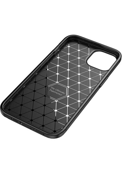 Apple iPhone 14 Max Kılıf Rugged Armor Karbon Desenli Lüx Negro Silikon Arka Kapak Siyah