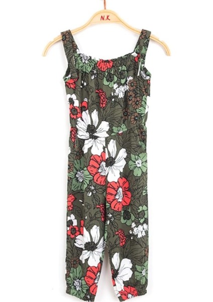 Kız Çocuk Uzun Pantolon Çicekli Tulum