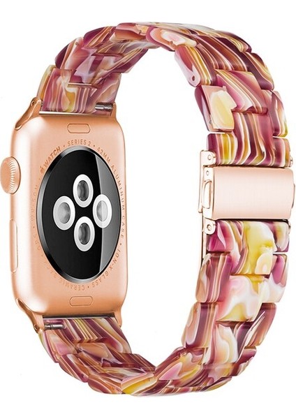 Apple Watch 38MM 40MM 41MM Seri 7/6/se/5/4/3 Uyumlu Reçine Hafif Şık Pimli Tasarım Kordon
