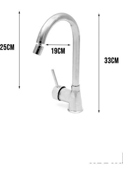 Krom Armut Kuğu Borulu Mutfak Eviye Bataryası Oynar Perlatörlü modelleri