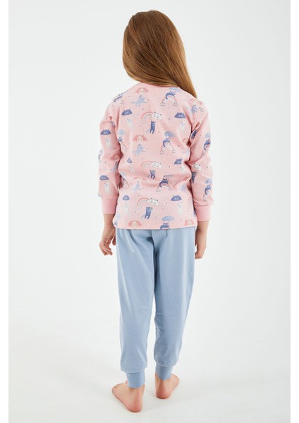 Rainbow Pembe Kız Çocuk Uzun Kol Pijama Takım