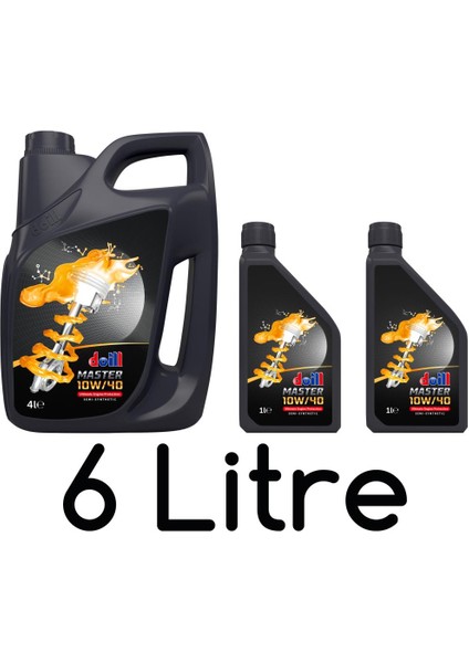 Master 10W-40 API SM/CF ACEA A3/B4 6 Litre Yarı Sentetik Motor Yağı (Üretim Yılı: 2024)