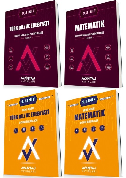 9. Sınıf Matematik + Edebiyat Konu + Soru Seti 4 Kitap 2023