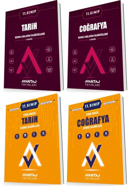 11. Sınıf Tarih + Coğrafya Konu + Soru Seti 4 Kitap 2023
