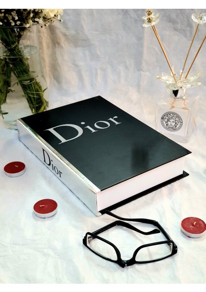 Lovely Book & Book Dekoratif Kitap Kutu Siyah&gümüş Dior Kitap Kutusu