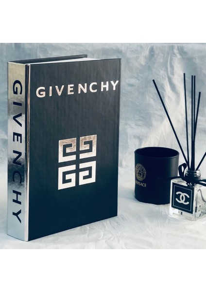 Lovely Book & Book 2'li Dekoratif Kitap Kutu Set Givenchy& Chanel Siyah&gümüş Dekoratif Kutu