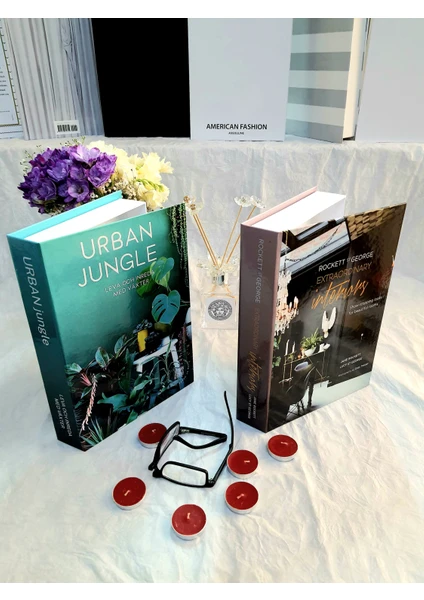 Lovely Book & Book 2'li Dekoratif Kitap Kutu Set Element Urban Jungle & Interior Dekoratif Kutu