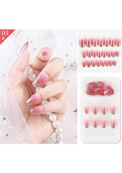 5 Adet Takma Tırnak - Pembe (Yurt Dışından)
