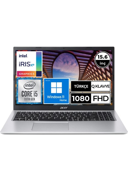 Aspire 3 A315-58 NX.ADDEY.003A1 I5-1135G7 8gb 512SSD 15.6" Fullhd W11H Taşınabilir Bilgisayar